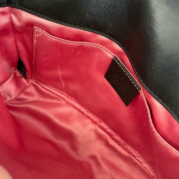 Gucci Bags Velvet Matelasse Mini Gg Marmont Shoulder Bag Black